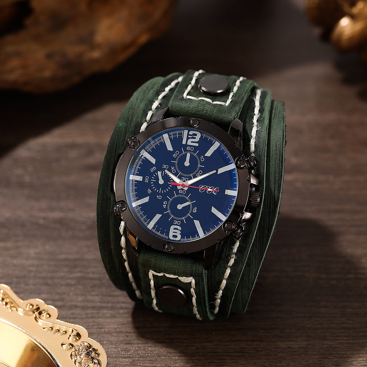 Men's Quartz Watch - PU Leather Bracelet Retro Wristwatch Unisex Women Hip Hop Casual Fashion - product detail view 20
