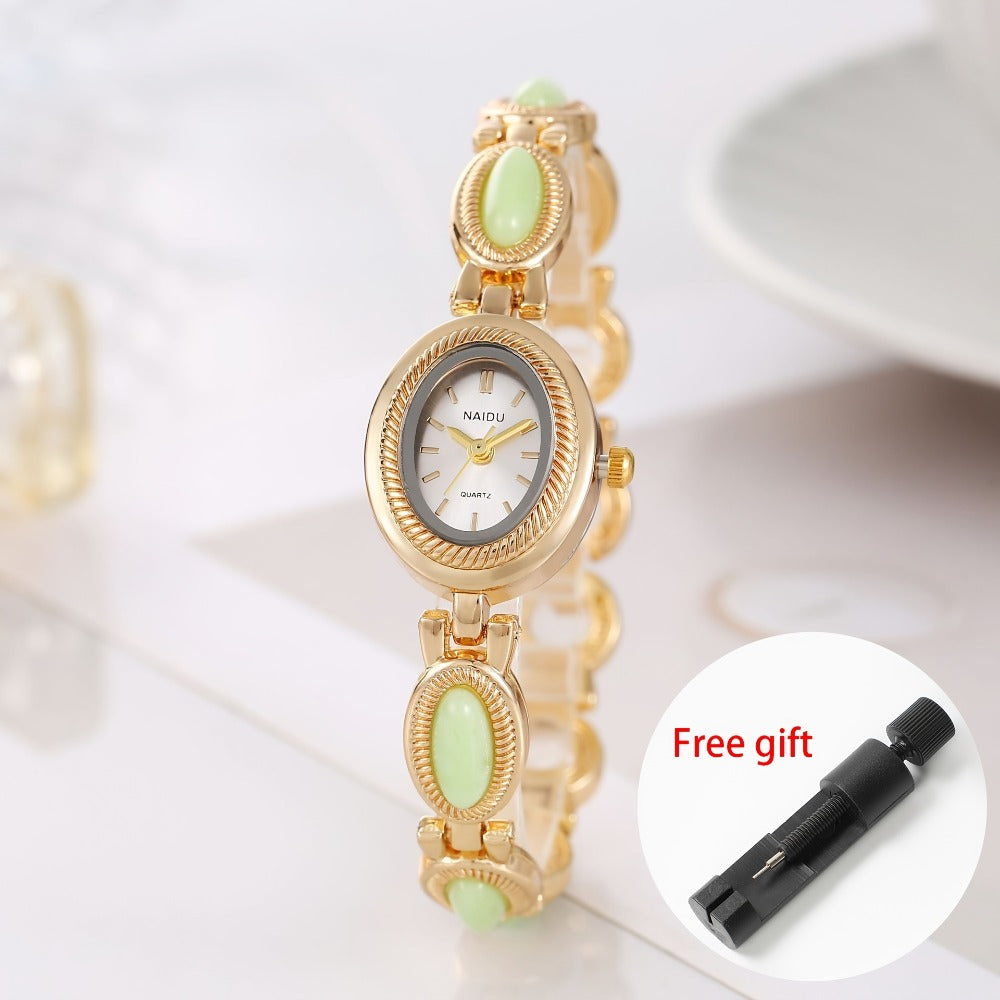 Women's Quartz Watch - Retro Bracelet for Light Luxury French Style Ladies Wristwatch with Band - product detail view 9