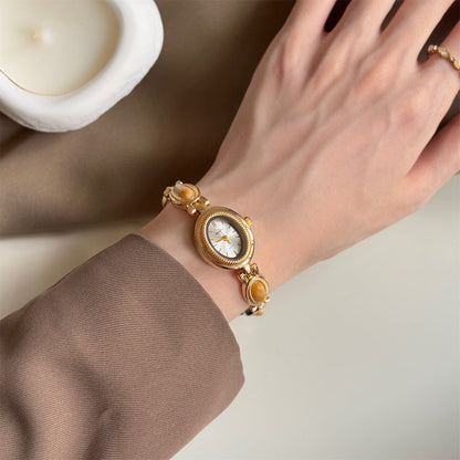 Women's Quartz Watch - Retro Bracelet for Light Luxury French Style Ladies Wristwatch with Band - product detail view 15