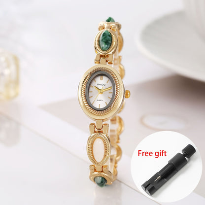 Women's Quartz Watch - Retro Bracelet for Light Luxury French Style Ladies Wristwatch with Band - product detail view 16