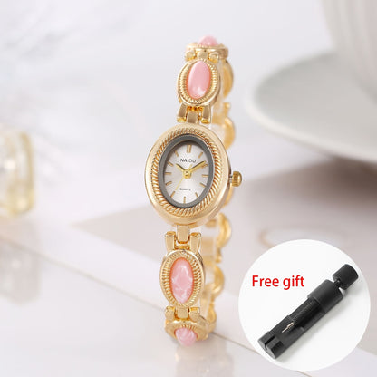 Women's Quartz Watch - Retro Bracelet for Light Luxury French Style Ladies Wristwatch with Band - product detail view 17