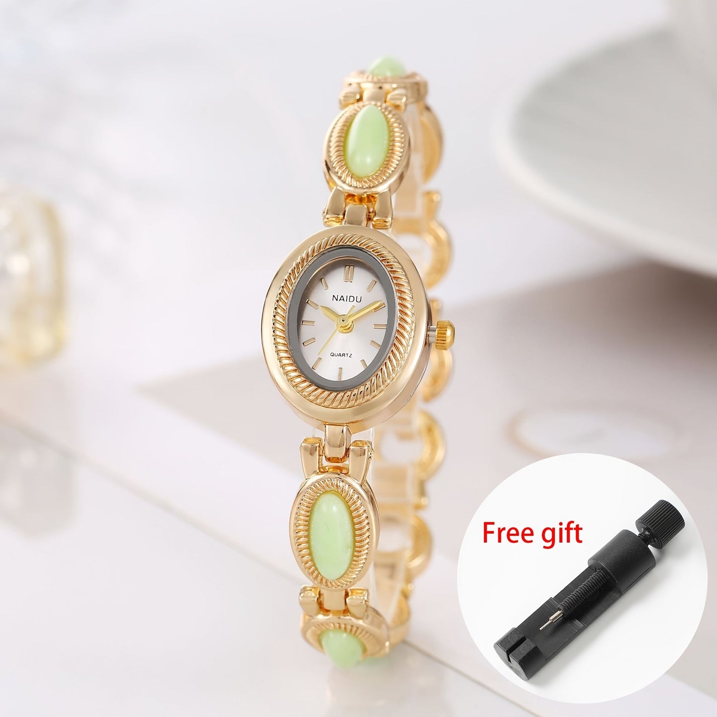 Women's Quartz Watch - Retro Bracelet for Light Luxury French Style Ladies Wristwatch with Band - product detail view 18