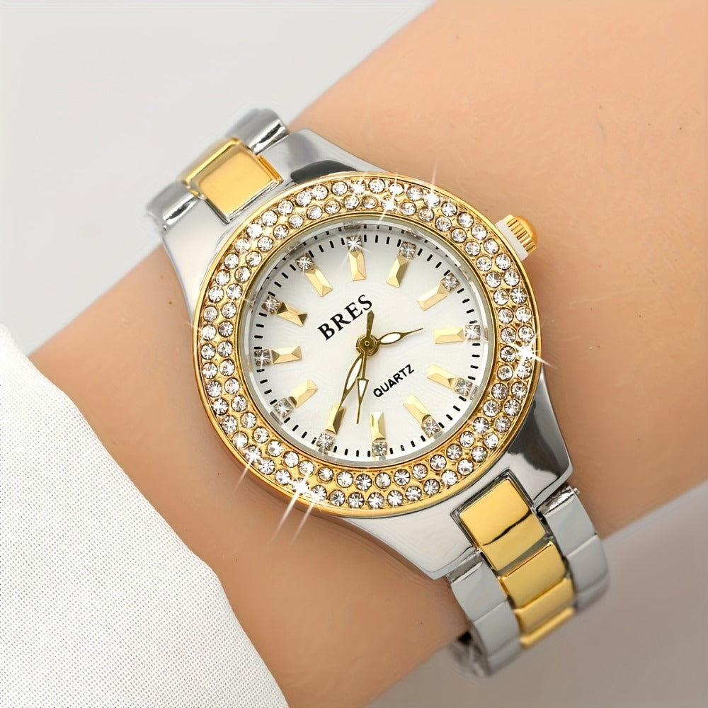Women's Quartz Watch - Rhinestone Butterfly 's Crystal Diamond Dial, Movement, Steel Button - product detail view 2