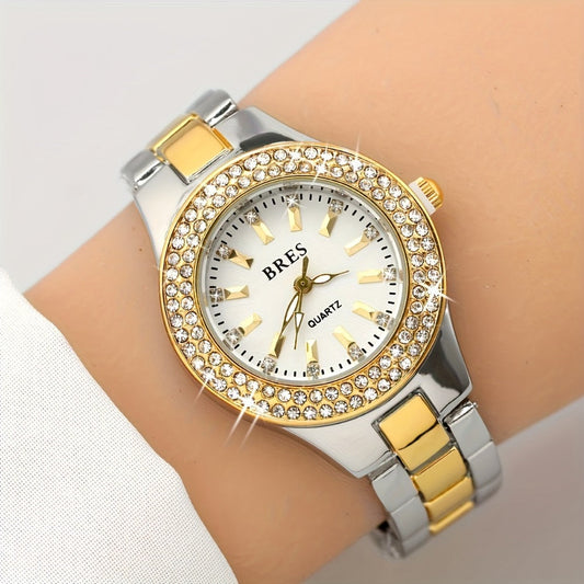 Women's Quartz Watch - Rhinestone Butterfly 's Crystal Diamond Dial, Movement, Steel Button - product detail view 2
