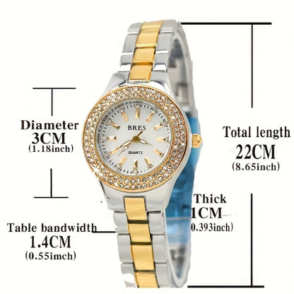 Women's Quartz Watch - Rhinestone Butterfly 's Crystal Diamond Dial, Movement, Steel Button - product detail view 4