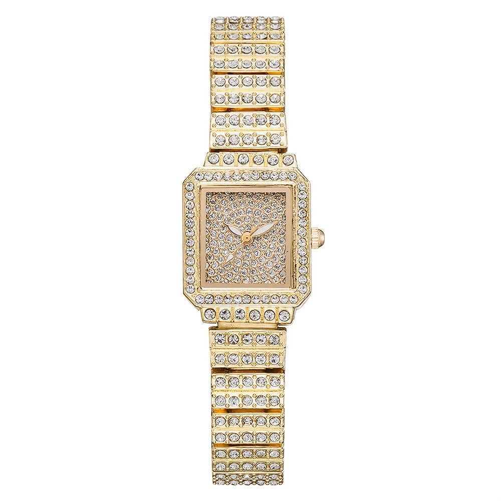 Women's Quartz Watch - Rhinestone for Square Dial Bling Luxury Analog Dress Wristwatch Sparkling - main product view