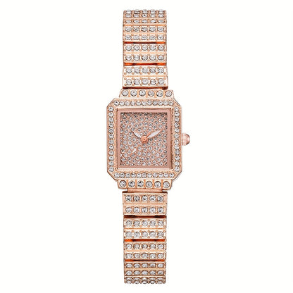 Women's Quartz Watch - Rhinestone for Square Dial Bling Luxury Analog Dress Wristwatch Sparkling - product detail view 4