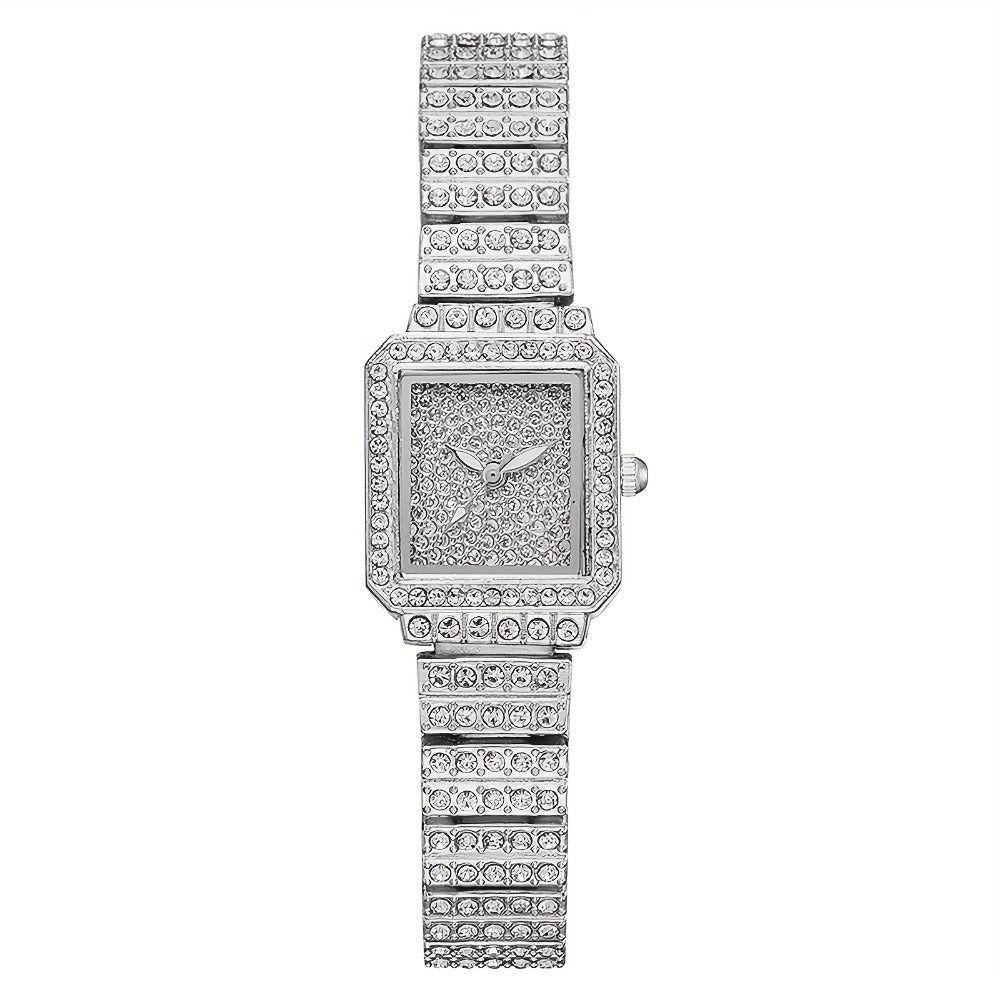 Women's Quartz Watch - Rhinestone for Square Dial Bling Luxury Analog Dress Wristwatch Sparkling - product detail view 6