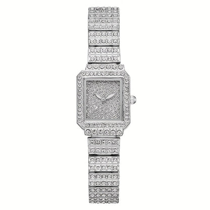 Women's Quartz Watch - Rhinestone for Square Dial Bling Luxury Analog Dress Wristwatch Sparkling - product detail view 6