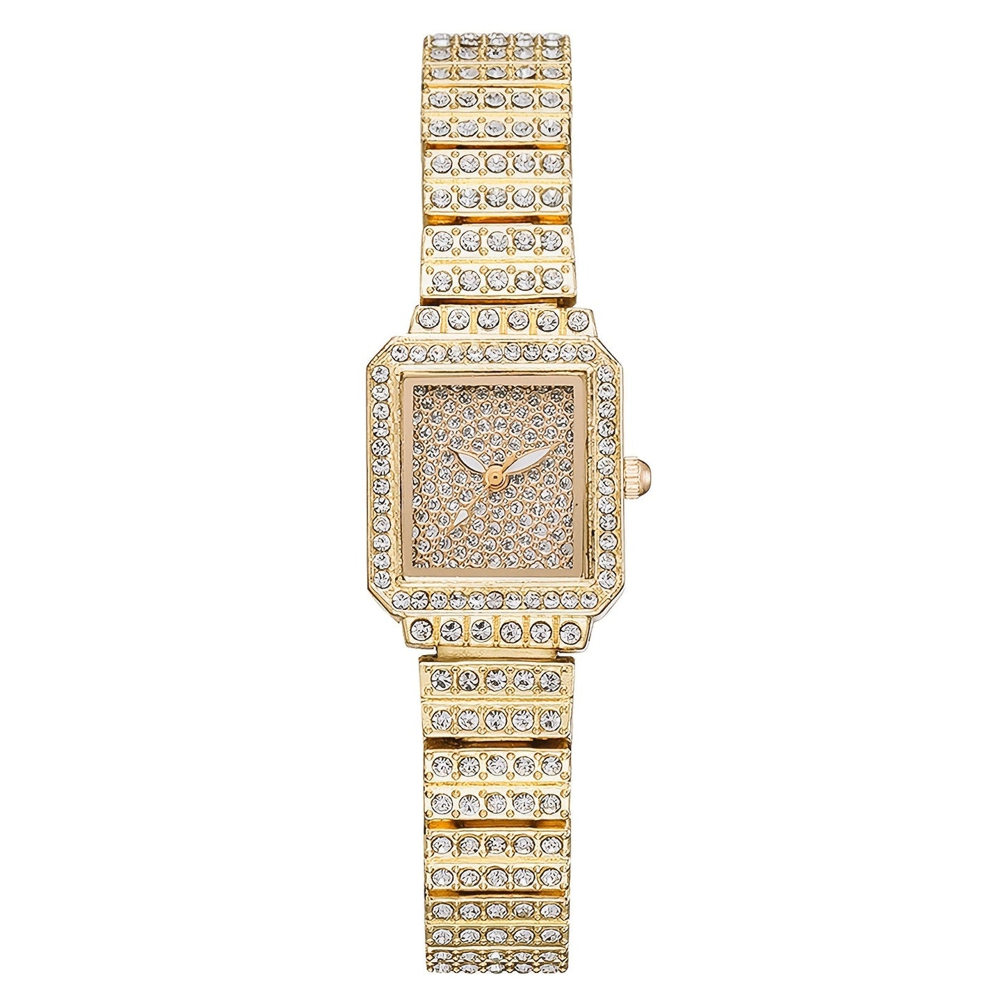Women's Quartz Watch - Rhinestone for Square Dial Bling Luxury Analog Dress Wristwatch Sparkling - product detail view 10