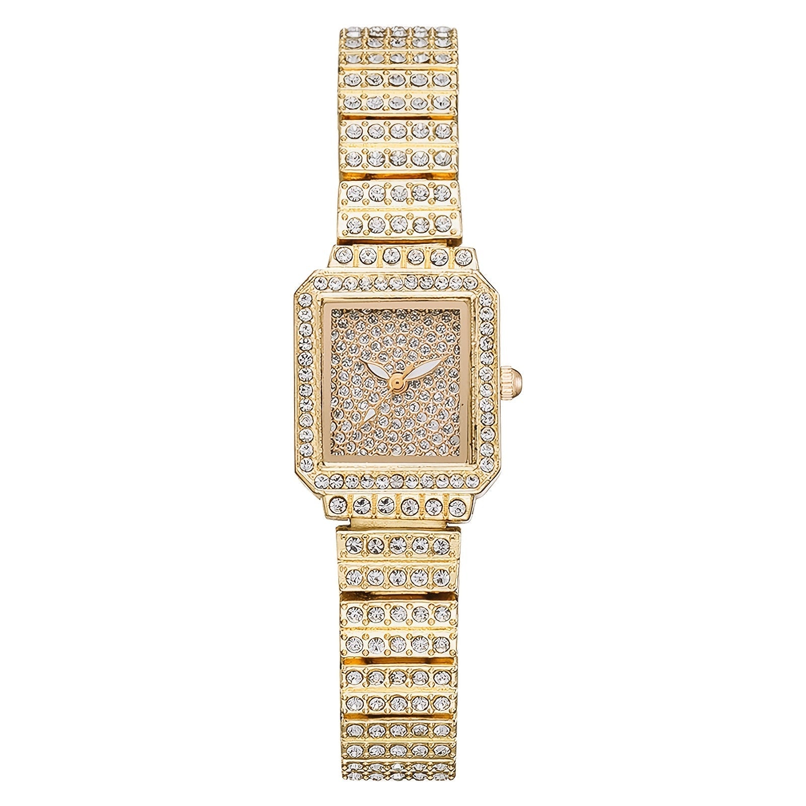 Women's Quartz Watch - Rhinestone for Square Dial Bling Luxury Analog Dress Wristwatch Sparkling - product detail view 10