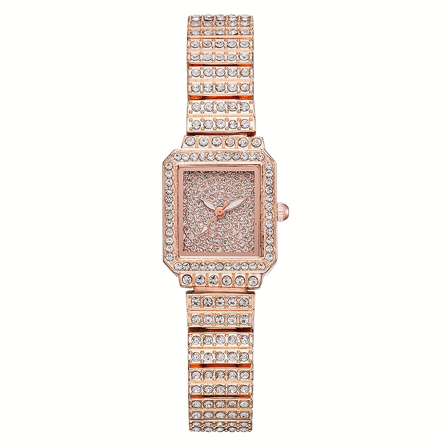 Women's Quartz Watch - Rhinestone for Square Dial Bling Luxury Analog Dress Wristwatch Sparkling - product detail view 11