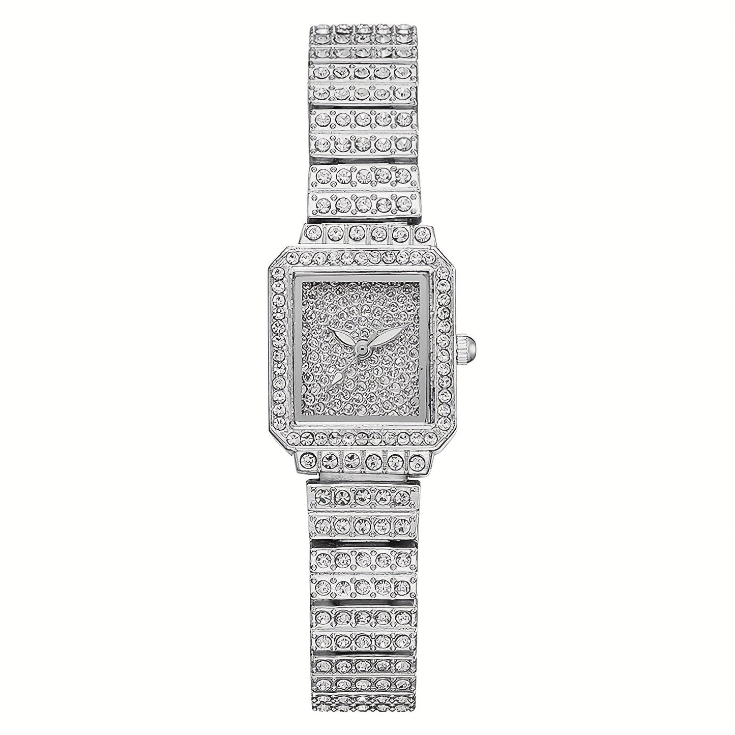 Women's Quartz Watch - Rhinestone for Square Dial Bling Luxury Analog Dress Wristwatch Sparkling - product detail view 12