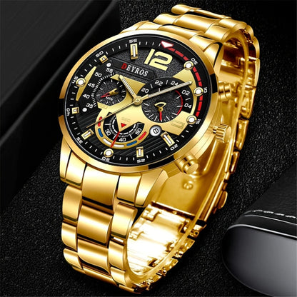 Men's Quartz Watch - 's Analog Set 3pcs Wristwatch, Matching Necklace & Bracelet Combo for - product detail view 8