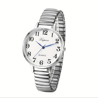Women's Quartz Watch - 's Analog with Stretch Band - Round Case Large Arabic Numeral Dial - product detail view 3