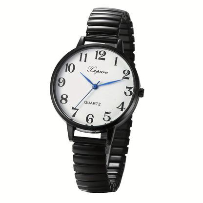 Women's Quartz Watch - 's Analog with Stretch Band - Round Case Large Arabic Numeral Dial - product detail view 5