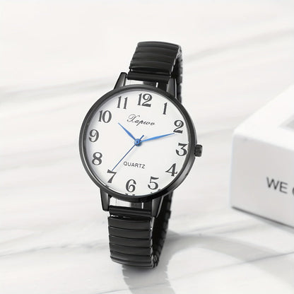 Women's Quartz Watch - 's Analog with Stretch Band - Round Case Large Arabic Numeral Dial - product detail view 11