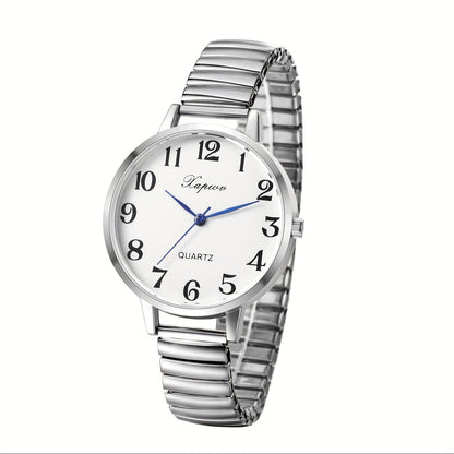 Women's Quartz Watch - 's Analog with Stretch Band - Round Case Large Arabic Numeral Dial - product detail view 20