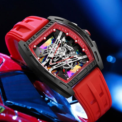 Men's Quartz Watch - 's Barrel Shape Luxury Retro Style Silicone Strap Wristwatch, Fashion - product detail view 22