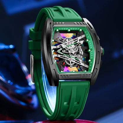 Men's Quartz Watch - 's Barrel Shape Luxury Retro Style Silicone Strap Wristwatch, Fashion - product detail view 23