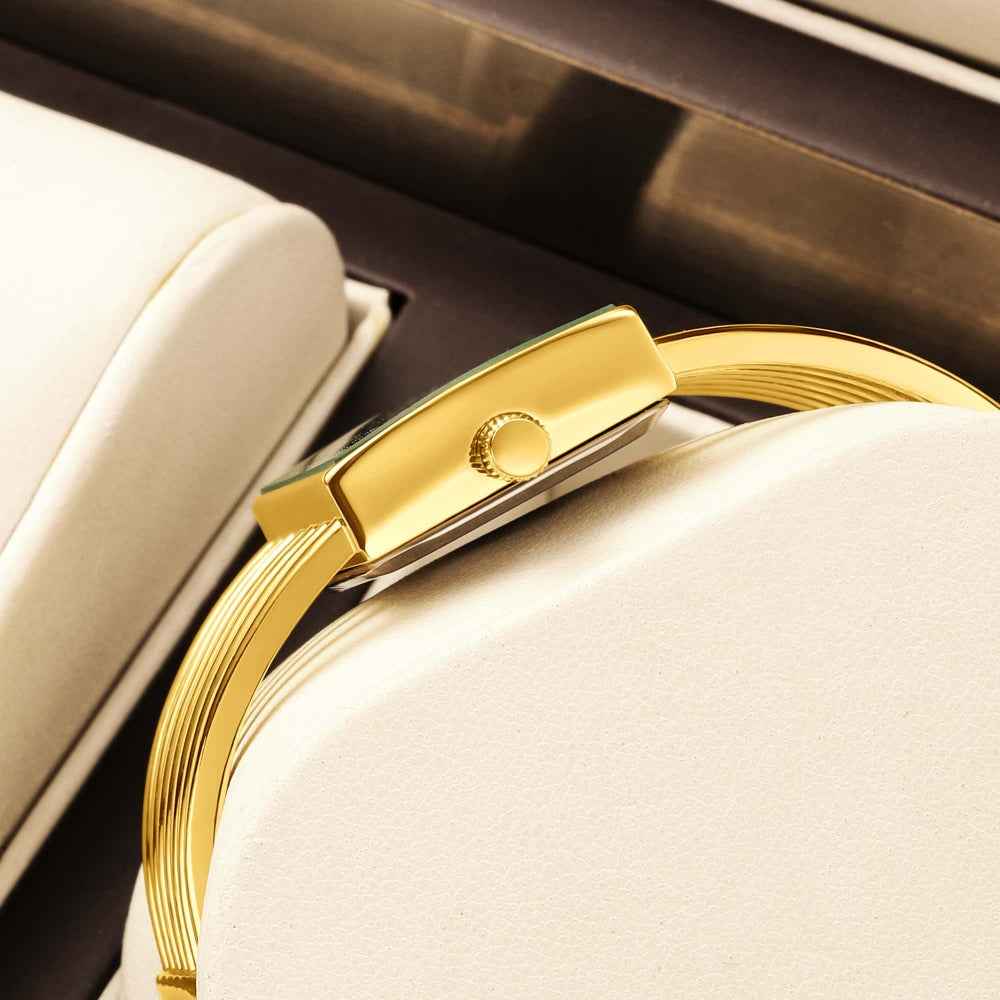 Women's Quartz Watch - 's Bracelet Elastic Openwork Band Square Dial Rhinestone Accents Elegant - product detail view 2