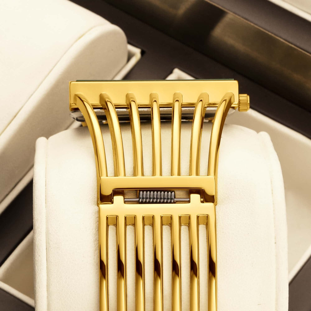 Women's Quartz Watch - 's Bracelet Elastic Openwork Band Square Dial Rhinestone Accents Elegant - product detail view 4