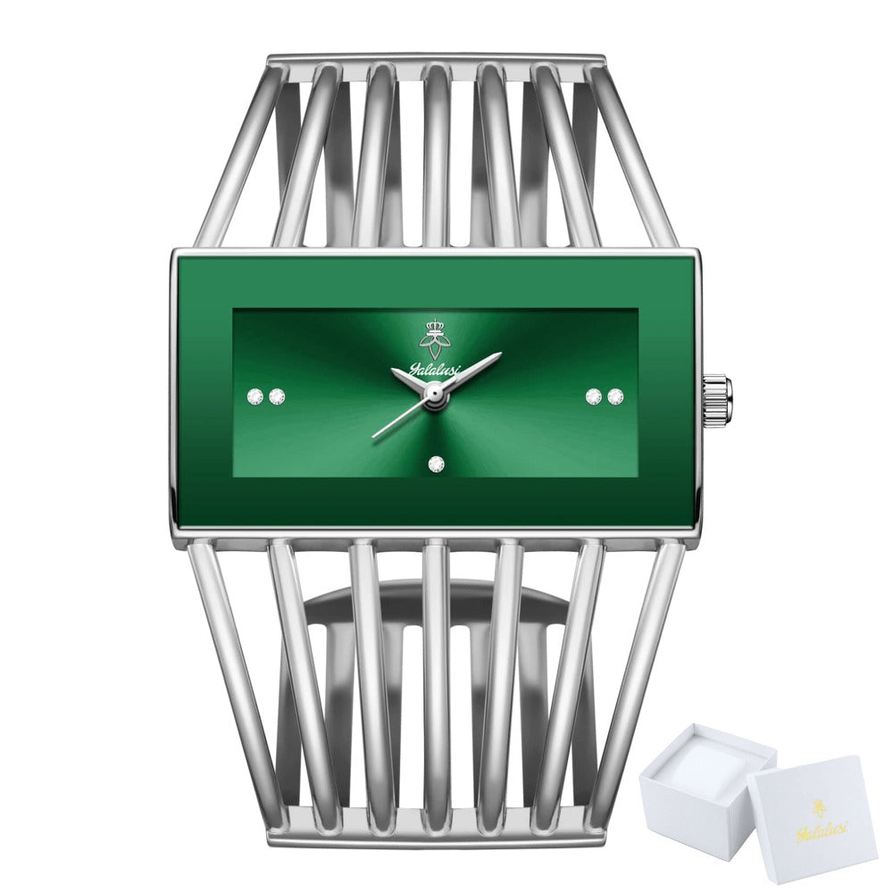 Women's Quartz Watch - 's Bracelet Elastic Openwork Band Square Dial Rhinestone Accents Elegant - product detail view 16