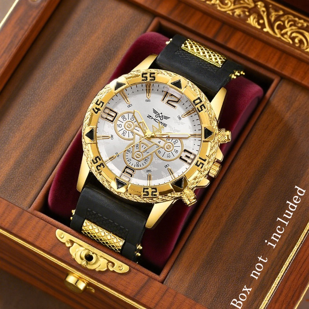 Men's Quartz Watch - 's Business with Silicone Strap Luxury Calendar Wristwatch, Casual Sport - product detail view 8
