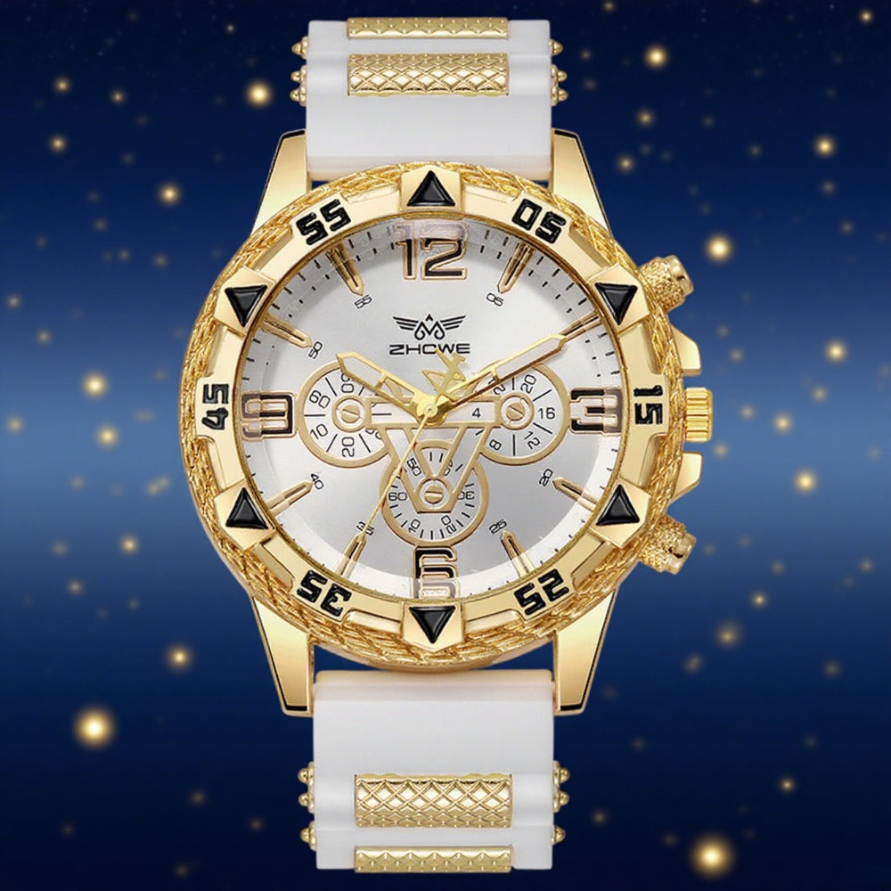 Men's Quartz Watch - 's Business with Silicone Strap Luxury Calendar Wristwatch, Casual Sport - product detail view 10