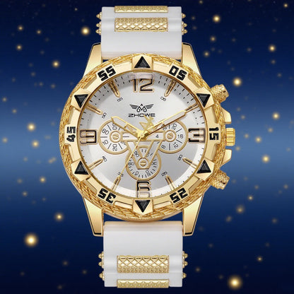 Men's Quartz Watch - 's Business with Silicone Strap Luxury Calendar Wristwatch, Casual Sport - product detail view 10