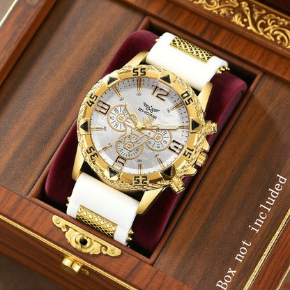 Men's Quartz Watch - 's Business with Silicone Strap Luxury Calendar Wristwatch, Casual Sport - product detail view 14