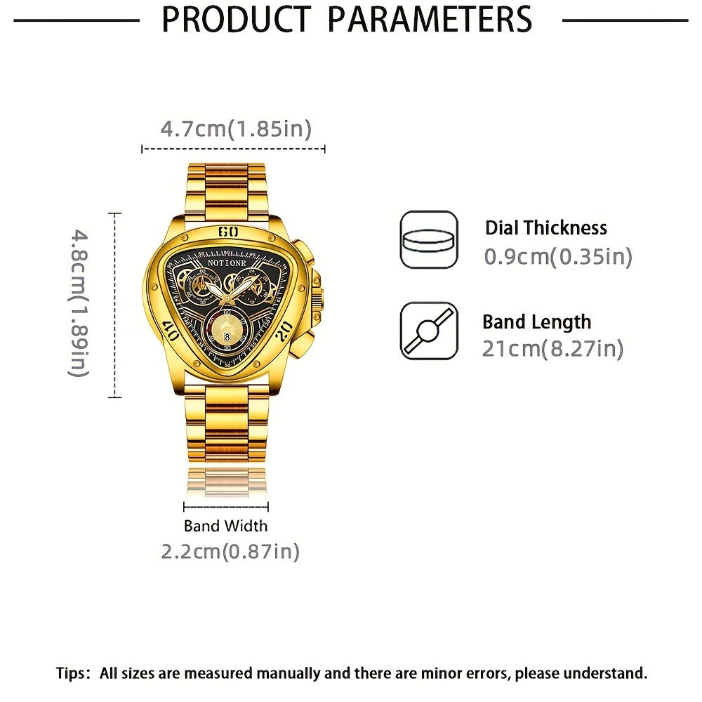 Men's Quartz Watch - 's Casual Fashion Date Calendar Display Analog Pointer Single or 2pcs Set - product detail view 44