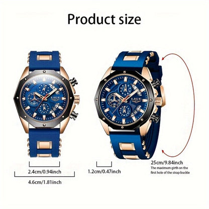 Men's Quartz Watch - 's Chronograph with Luminous Dial & Calendar | Stopwatch, Outdoor Sports - product detail view 2