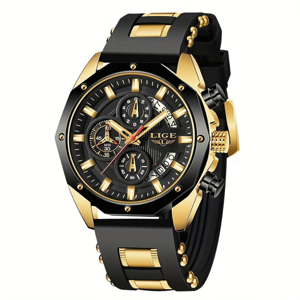 Men's Quartz Watch - 's Chronograph with Luminous Dial & Calendar | Stopwatch, Outdoor Sports - product detail view 3