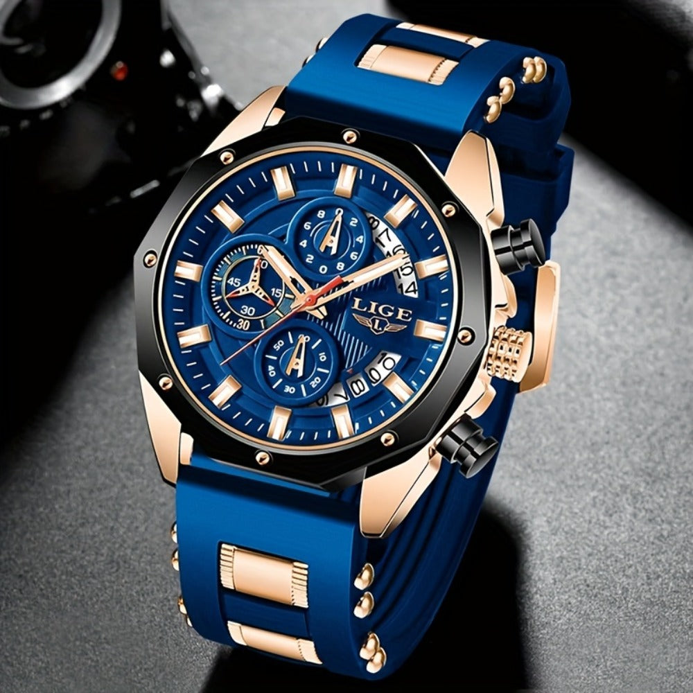 Men's Quartz Watch - 's Chronograph with Luminous Dial & Calendar | Stopwatch, Outdoor Sports - product detail view 8