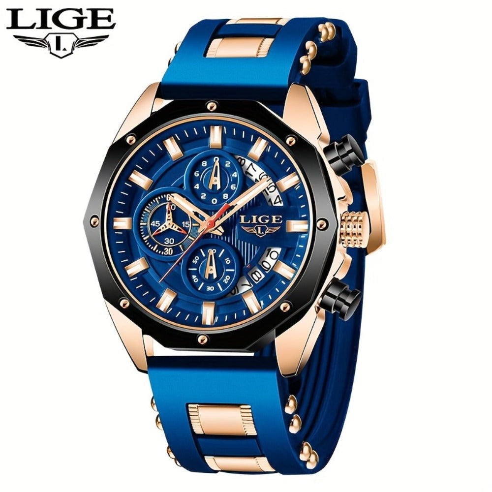Men's Quartz Watch - 's Chronograph with Luminous Dial & Calendar | Stopwatch, Outdoor Sports - product detail view 9