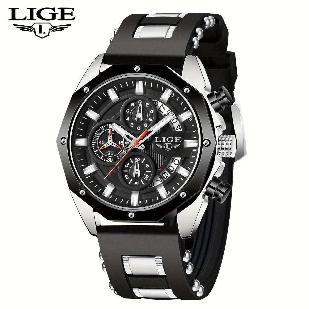 Men's Quartz Watch - 's Chronograph with Luminous Dial & Calendar | Stopwatch, Outdoor Sports - product detail view 11