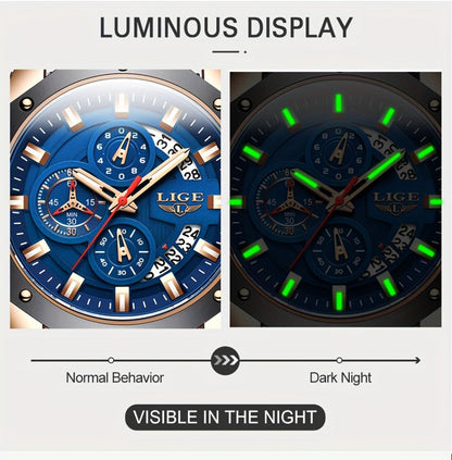 Men's Quartz Watch - 's Chronograph with Luminous Dial & Calendar | Stopwatch, Outdoor Sports - product detail view 15