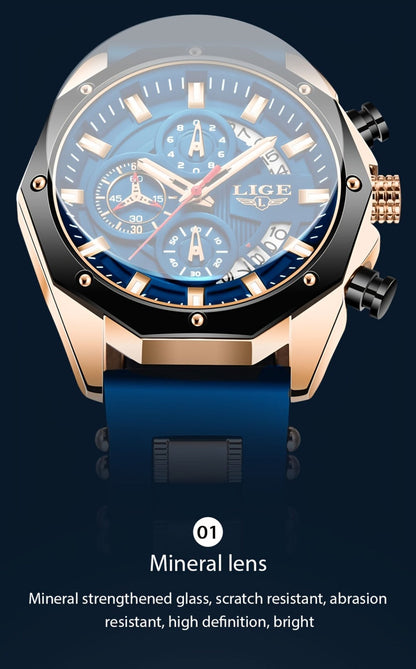 Men's Quartz Watch - 's Chronograph with Luminous Dial & Calendar | Stopwatch, Outdoor Sports - product detail view 16