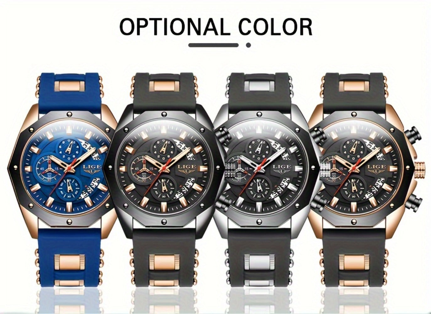 Men's Quartz Watch - 's Chronograph with Luminous Dial & Calendar | Stopwatch, Outdoor Sports - product detail view 20