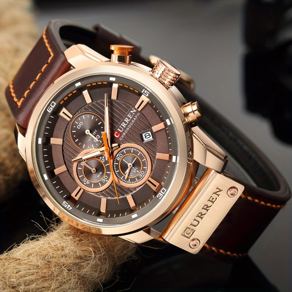 Men's Quartz Watch - 's Chronograph Sport Stopwatch, Date Display, Round Dial Wristwatch for in - product detail view 4