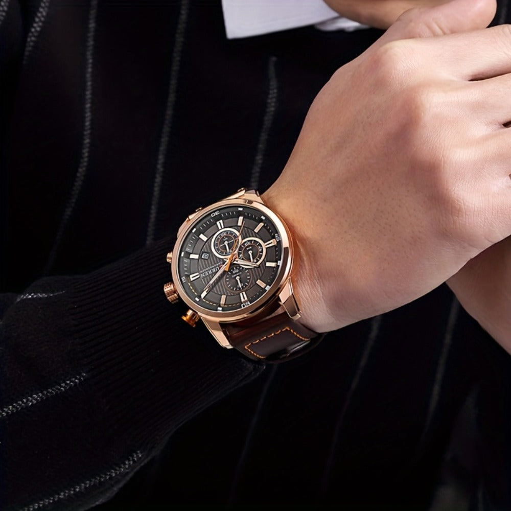 Men's Quartz Watch - 's Chronograph Sport Stopwatch, Date Display, Round Dial Wristwatch for in - product detail view 6
