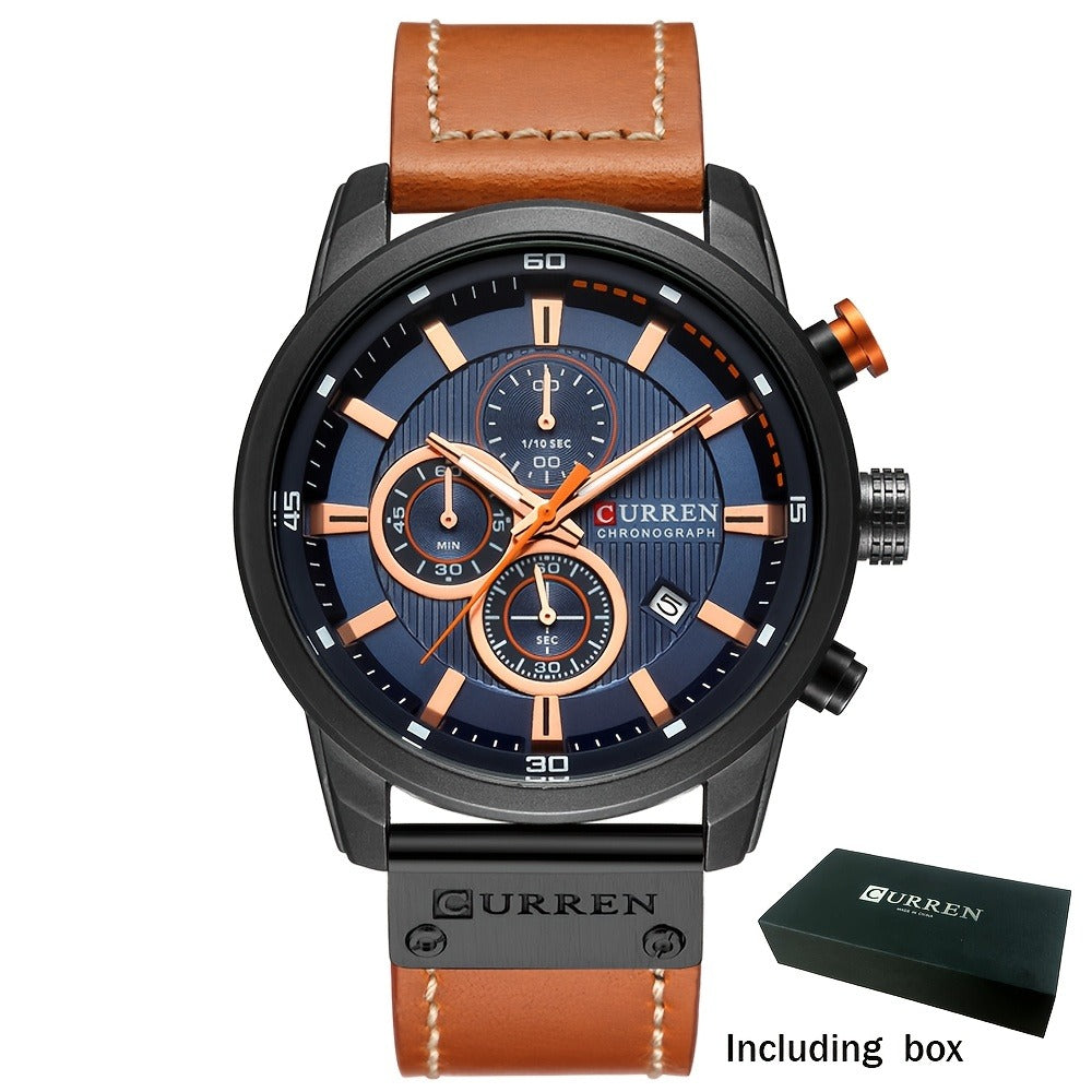 Men's Quartz Watch - 's Chronograph Sport Stopwatch, Date Display, Round Dial Wristwatch for in - product detail view 7