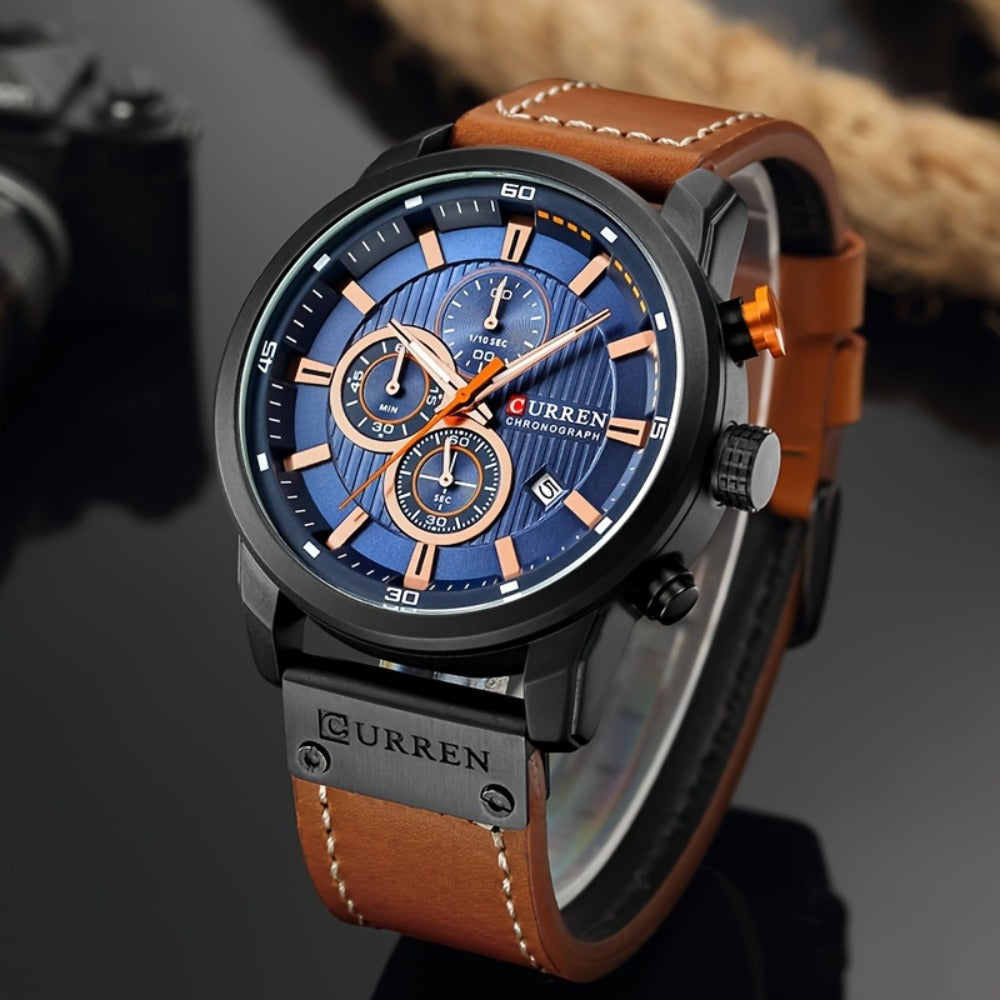 Men's Quartz Watch - 's Chronograph Sport Stopwatch, Date Display, Round Dial Wristwatch for in - product detail view 10