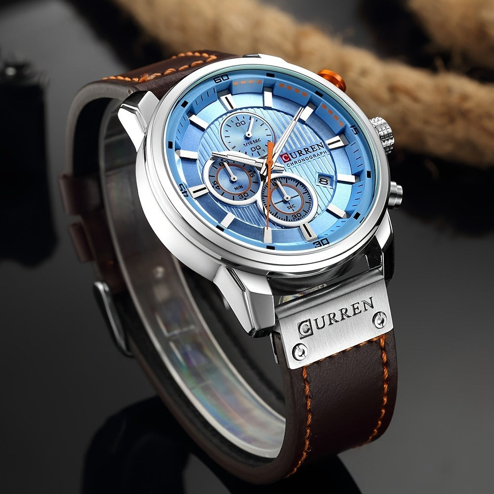 Men's Quartz Watch - 's Chronograph Sport Stopwatch, Date Display, Round Dial Wristwatch for in - product detail view 14