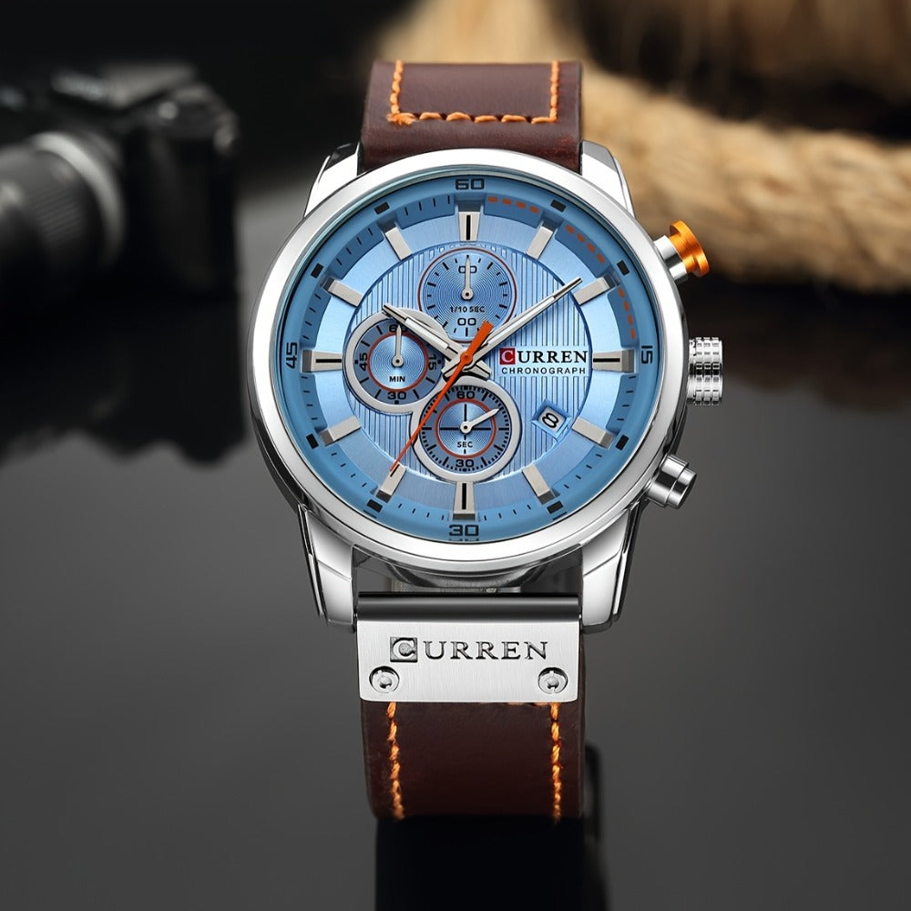 Men's Quartz Watch - 's Chronograph Sport Stopwatch, Date Display, Round Dial Wristwatch for in - product detail view 15