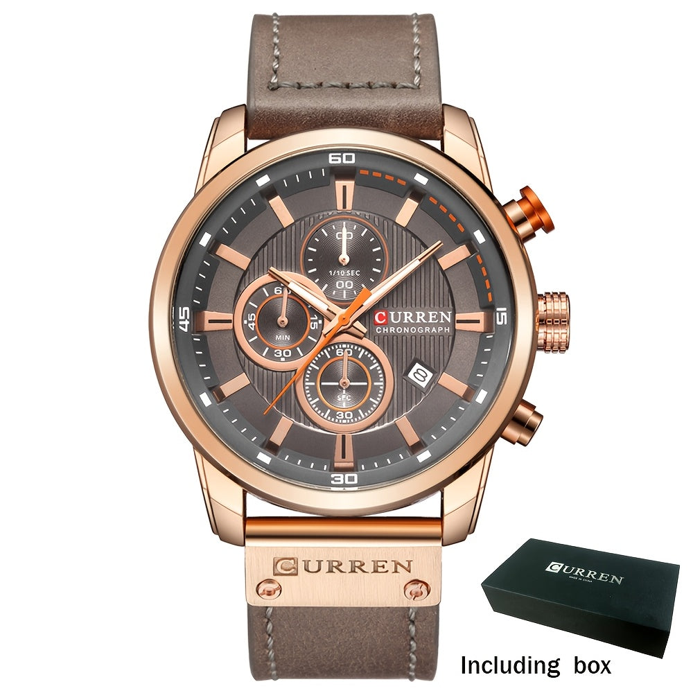 Men's Quartz Watch - 's Chronograph Sport Stopwatch, Date Display, Round Dial Wristwatch for in - product detail view 19