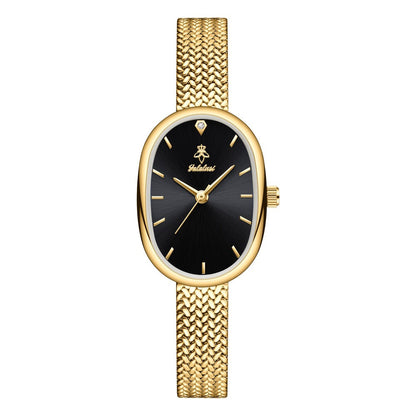 Women's Quartz Watch - 's Elegant Oval Dial Leaf Pattern Bracelet Strap with Gift Box, Stylish - product detail view 3