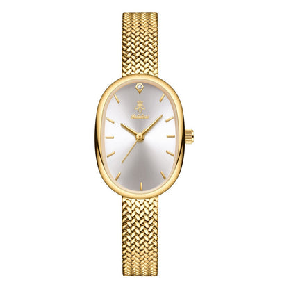 Women's Quartz Watch - 's Elegant Oval Dial Leaf Pattern Bracelet Strap with Gift Box, Stylish - product detail view 7