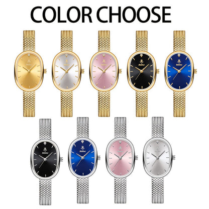 Women's Quartz Watch - 's Elegant Oval Dial Leaf Pattern Bracelet Strap with Gift Box, Stylish - product detail view 10